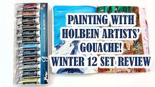Holbein Artists Gouache Review - WINTER Irodori Japan 12 Tube Set.