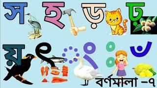 বর্ণমালা-৭।বাংলা ব্যঞ্জনবর্ণ স হ ড় ঢ় য় ৎ ং :৺।ব্যঞ্জনবর্ণ শিখি ছবি দেখে।Bangla banjonbarno|barnamala