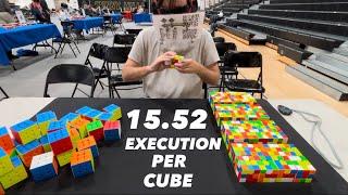 15.52 Execution per Cube! (Official 57/64 MBLD w/ Full Floating)