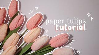 how to make paper tulips  step-by-step EASY crepe paper tulips tutorial