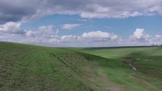 Endless steppes of Kalmykia in 4k. Steppe footage. Sky, clouds, clouds. Landscapes of Kalmykia.