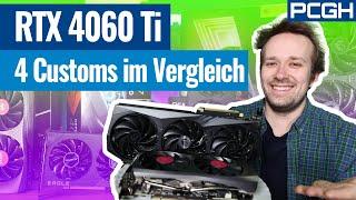 RTX 4060 Ti - 4 Herstellerkarten im Vergleich | Performance, Kühlung, Lautstärke und Spulenfiepen