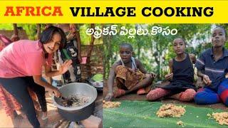 COOKING For Local African VILLAGERS | TRADITIONAL FOOD | Telugu Girl In Africa | Telugu Vlog