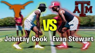 Evan Stewart VS Johntay Cook!! The two top WR's in Texas go HEAD TO HEAD in Training!!
