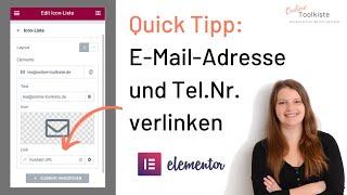 Elementor: E-Mail-Adresse und Telefonnummer verlinken | Quick Tipp