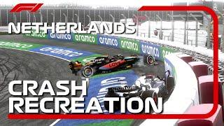 Daniel Ricciardo And Oscar Piastri's MASSIVE CRASH In FP2 RECREATED | 2023 Dutch Grand Prix