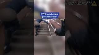 Footage of NYPD officer catching SERIAL purse snatcher! 