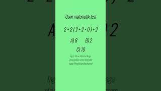 Oson matematik test #matematika #matematik #boshqotirma #testlar #shorts