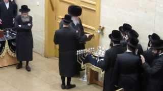 EXCLUSIVE VIDEO - Belz Rebbe 7th night Chanukah 5775 (2014) 1 of 11