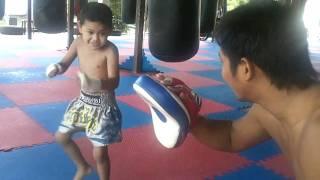 4 year old muay Thai fighter in Phuket,Thailand