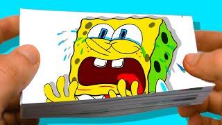 SpongeBob Crying - Flipbook Animation / Funny or Sad Story ??!!