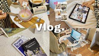 daily vlog: cook with me, me time @ home, being productive, book haul