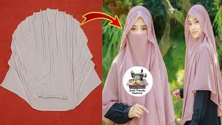 Instant Hijab Design Cutting Stitching/ Princess Instant Hijab/ Naqab Cutting & Stitching/Khimar DIY