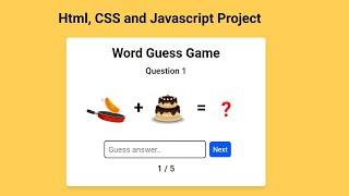 Word Guess with Image Game using Html, CSS and Javascript | 100 days 100 Videos Challenge day #6