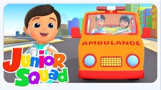 Roues Sur l'Ambulance + Plus Junior Squad Chansons et Véhicule Rimes en Français