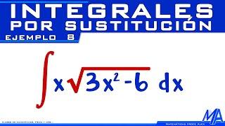 Integral de una raíz |Integrales por Sustitución - Cambio de variable | Ejemplo 8