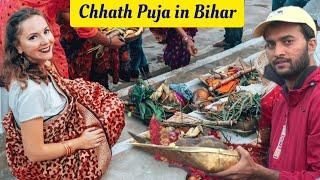 छट पूजा in Bihar | My European Girlfriend came to see Chatth Puja