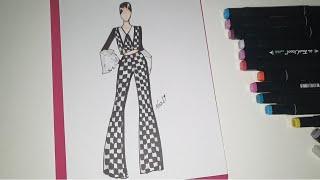 Fashion illustration step by step | рисуем эскиз | eskiz chizish sirlari