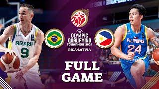 Brazil v Philippines | Full Basketball Game | FIBA Olympic Qualifying Tournament  2024 - Latvia