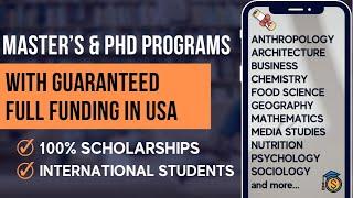 Graduate programs with guaranteed funding | 100% Scholarships for all admitted students | Part 2