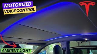 Ultimate Tesla Model Y Sunroof Shades: Voice Controlled, Ambient Lights, & Motorized 2024