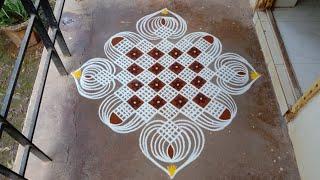 மார்கழி மாத ஸ்பெஷ்ஸல் படிக்கோலம்/ / Padi Kolam muggul / 15 pulli to 1stop stright pulli