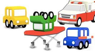 La AMBULANCIA  4 coches coloreados. Mejores dibujos animados para niños.