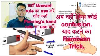 Difference between Maxwell and Fleming hand rule.