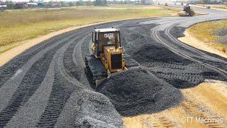 Wonderful Project Building Roundabout Construction By Dump Trucks & D41P KOMATSU Spreading Gravel