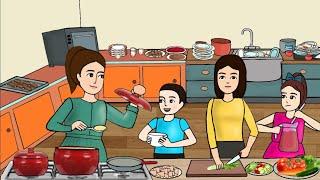 خلينا امي ترتاح و طبخنا احنا الفطور #ازولة #توتة #علوش