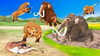 Woolly Mammoth Vs Saber Tooth Tiger Fight Lyuba Baby Mammoth Saber Tooth Cat Vs Mammoth Epic Battle