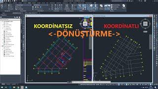 Autocad' de Koordinatsız Projeyi Koordinatlı Projeye Dönüştürme