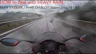 HOW to deal with HEAVY RAIN / BMW S1000RR / Pirelli Diablo Supercorsa V4 SP halfslick racing tires /