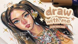 drawing using acrylic markers in a week, w/Arrtx 