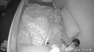 Baby Monitor Captures: Refusing to nap but sits on Mom's face instead