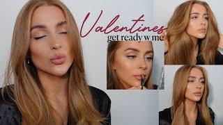 valentines get ready with me  makeup & hair