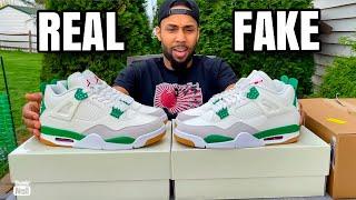 How To Tell REAL VS FAKE Air Jordan 4 SB Pine Green! WATCH BEFORE YOU BUY!
