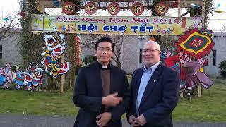 Tukwila Mayor Allan Ekberg at Vietnamese Martyrs Parish - Lunar New Year!