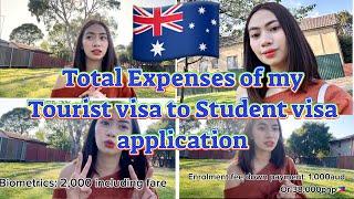 TOTAL EXPENSES of my TOURIST VISA TO STUDENT VISA APPLICATION in AUSTRALIA