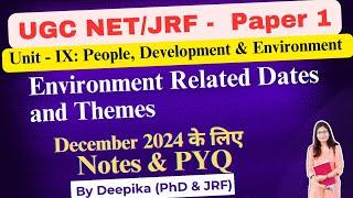 UGC Net Paper 1 || Environment Related Dates and Themes