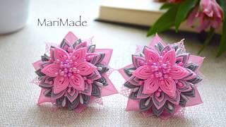 Канзаши Многослойные Резинки Заколки Цветы 2.5 см Kanzashi Flowers