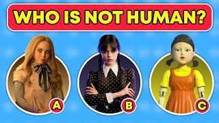 Who is NOT Human? | Top Netflix Wednesday, M3gan, Squid Game Quiz