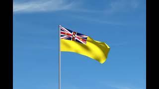 Niue flag waving