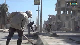 The People's Municipality continues its work in cleaning the streets of Raqqa