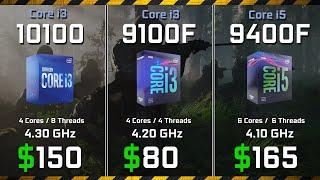 Core i3-10100 vs i3-9100F vs i5-9400F | Rendering and Gaming Performance Comparison