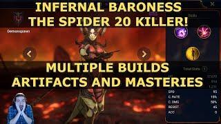Best Infernal Baroness Raid Shadow Legends Guide | Epic Spider 20 Champion | Masteries and Artifacts