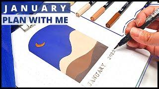 SIMPLE January 2022 Bullet Journal Setup | Minimalist Landscape Plan With Me