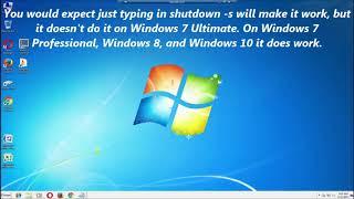 Windows 7 Ultimate Shutdown Command Prompt