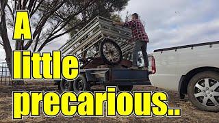 The Great Farm Clean-up Part 74. Loading the Trailer with Old Machinery Wheels & Wheelbarrows!