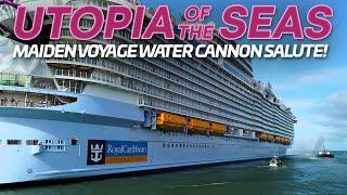 Utopia of the Seas Maiden Voyage Water Cannon Salute! | Port Canaveral (2024)